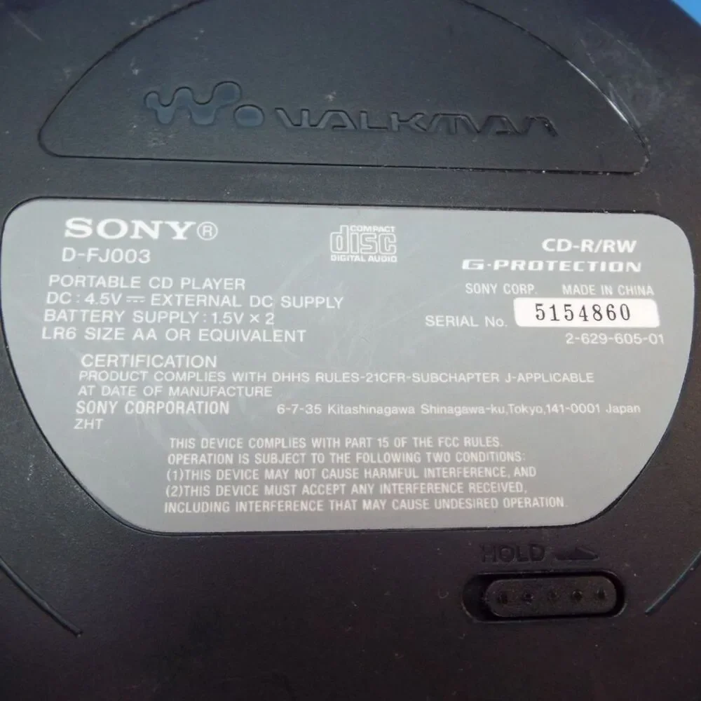 Sony Walkman D-FJ003 Black/White AM/FM CD Tested Works!